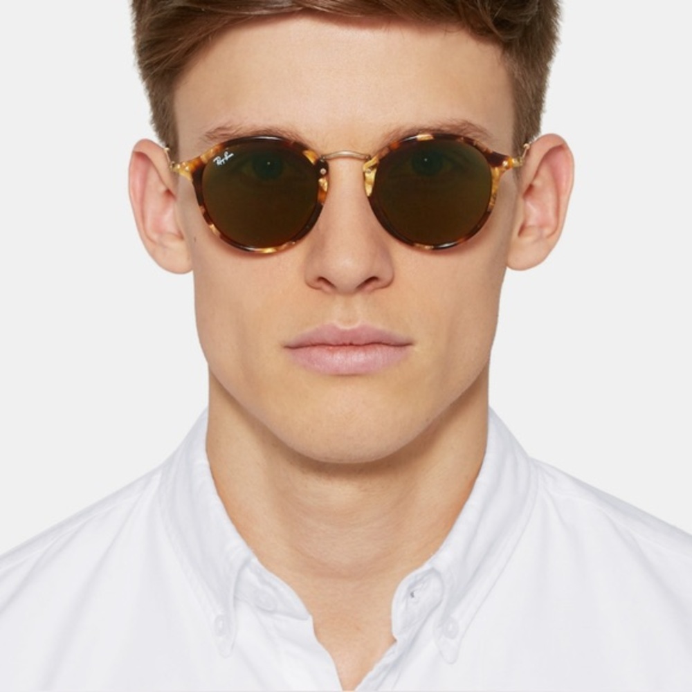 Beautiful Ray-Ban Round Fleck Sunglasses Rb2447 Unisex Black Havana 49-21-145 - Picture 6 of 14